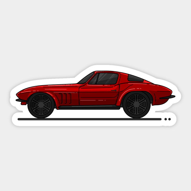 Red C2 Stingray Sticker by garistipis